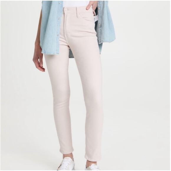 Mother jeans Womens 27 The Dazzler Hover Date Night Light Pink Straight Leg Crop - Picture 1 of 12